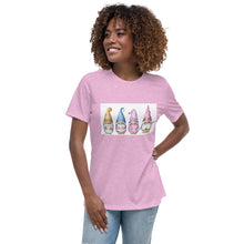Load image into Gallery viewer, heather prism lilac Gnomes tee, gnomes t-shirt, Shirt, Women&#39;s Relaxed T-Shirt, tee, 4 gnomes, gnomie t-shirt

