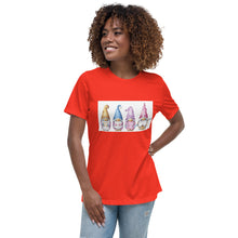Load image into Gallery viewer, Poppy Gnomes tee, gnomes t-shirt, Shirt, Women's Relaxed T-Shirt, tee, 4 gnomes, gnomie t-shirt