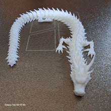 Load image into Gallery viewer, Articulated White Dragon 3d print
