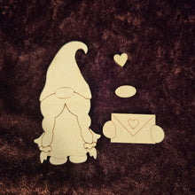 Load image into Gallery viewer, DIY unfinished wood blank gnome girl #1 with love letter
