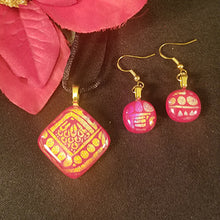 Load image into Gallery viewer, Dazzling Dichroic Red Glass Jewelry Gift Set

