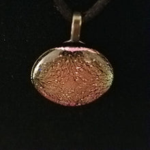 Load image into Gallery viewer, Stunning Dichroic Pink Gold Fused Glass Pendant, gift, present
