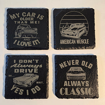 Classic Cars Slate Coasters set of 4 #2