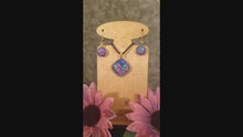 Load and play video in Gallery viewer, Dichroic Fused Glass Jewelry Set Blue Gift Present
