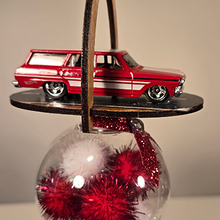 Load image into Gallery viewer, Car ornament red white car enthusiast gift, wagon
