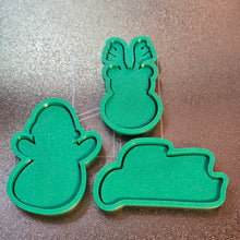 Load image into Gallery viewer, Christmas Cookie Cutter &amp; Stamp set, snowman, reindeer, merry christmas 3d printed #cookiecutters
