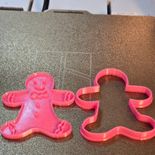 Load image into Gallery viewer, Christmas Cookie Cutter Stamp Set, Gingerbread Man  Candy Cane Tree 3d printed #cookiecutters
