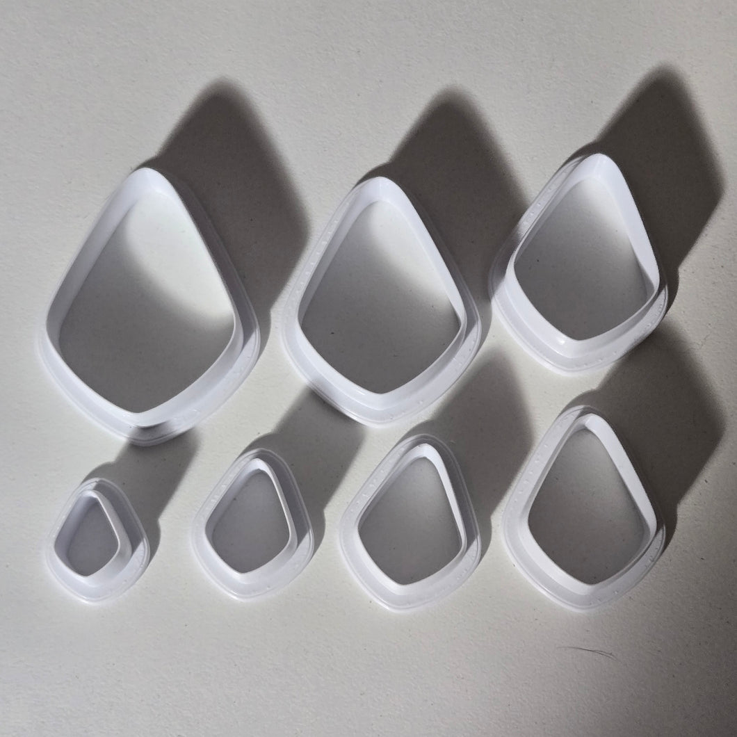 3d printed trapezoid dangle shaped earring cutters set of 7