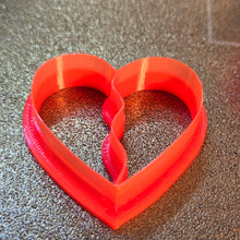 Load image into Gallery viewer, BFF Heart clay cutters 6 piece set, 3d printed, earrings pendants #BFFgift #BFF #bestfriendsforever
