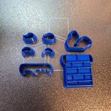 Load image into Gallery viewer, Chimney Santa Cookie Cutter Stamp Set, 3d printed, #Christmascookie #santa #cookiecutter #petg
