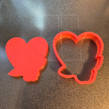 Load image into Gallery viewer, Heart with Roses Cookie Cutter &amp; Stamp 3d printed petg, #cookiecutters #rose #heart
