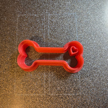 Load image into Gallery viewer, Dog Bone with Heart Cookie Cutter 3d printed petg clay cutter, #cookiecutter
