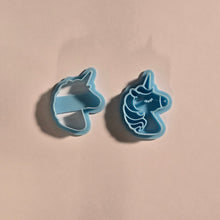 Load image into Gallery viewer, Unicorn Clay Cutter Set 3d printed on the Bambu A1 #bambulab #claycutters #unicorn
