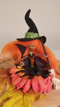 Load and play video in Gallery viewer, Halloween flower fairy witch, doll, witchy, spooky, purple, orange
