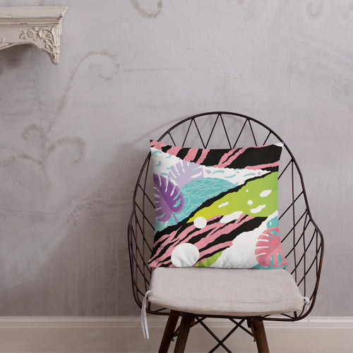 18x18 All over print premium pillow  abstract jungle pattern