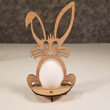 Load image into Gallery viewer, Bunny Easter Egg Holder wood blank, rabbit, spring, holiday, DIY paint project, kids craft
