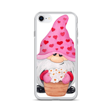 Load image into Gallery viewer, iPhone 7 plus, 8 plus phone case Gnome iPhone Case, heart gnome, pink, love gnome, phone protection, gnome with flowers phone case
