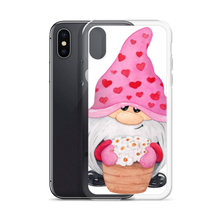 Load image into Gallery viewer, iPhone x xs phone case Gnome iPhone Case, heart gnome, pink, love gnome, phone protection, gnome with flowers phone case
